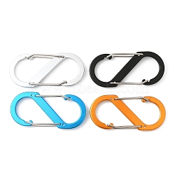 CHGCRAFT 4Pcs 4 Colors Aluminium Alloy Rock Climbing Carabiners, Key Clasps, for Camping Hiking Fishing Traveling Backpack Bottle, S Shape, Mixed Color, 88x38x9mm, Inner Diameter: 48x27mm, 1pc/color(FIND-CA0002-27A)