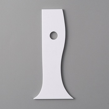 Acrylic Scraper Tools, White, 116x52x2.9mm, Hole: 10mm