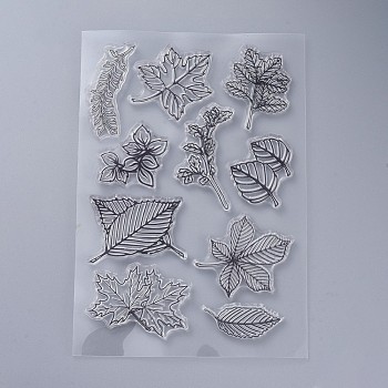 Silicone Stamps, for DIY Scrapbooking, Photo Album Decorative, Cards Making, Stamp Sheets, Leaf Pattern, 160x110x3mm