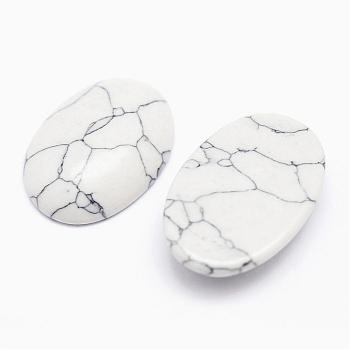Synthetic Howlite Cabochons, Oval, 30x20x8mm