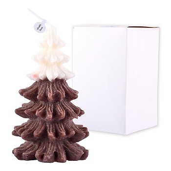 Christmas Tree Candles, Scented Candles Gifts, with Box, for Family Gatherings Christmas Parties Holiday New Year Decoration, Coffee, 11.3x7cm