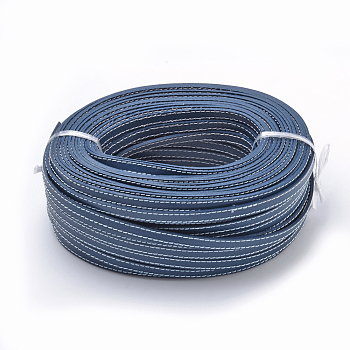 Leather Cords, Stitching, Steel Blue, 10x2mm, about 50Yards/Bundle(150 Feet/Bundle)