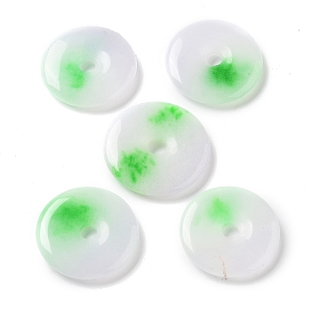 Dyed Natural White Jade Pendants, Donut Charms, WhiteSmoke, 28.5~31x5mm, Hole: 5mm