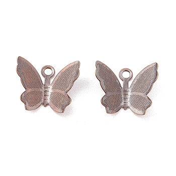 Brass Charms, Butterfly, Red Copper, 13x11mm