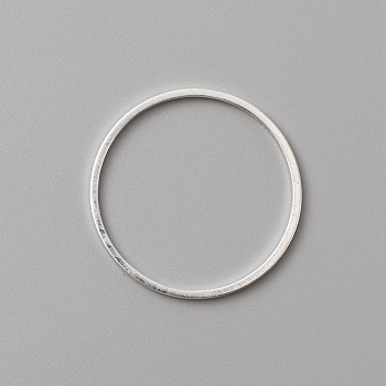 Brass Linking Rings, Round Ring, Silver, 20x0.5mm, Inner Diameter: 18.5mm