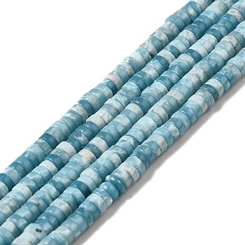 Natural Gemstone Beads Strands, Imitation Larimar, Dyed, Heishi Beads, Flat Round/Disc, Sky Blue, 4.5x2mm, Hole: 1mm, about 186~188pcs/strand, 15.04 inch(38.2cm)