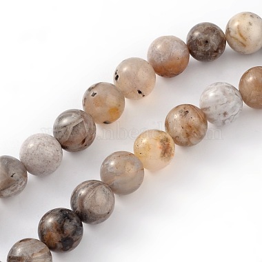 8mm Round Bamboo Leaf Agate Beads