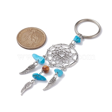 Woven Web/Net with Wing Alloy Pendant Keychain(KEYC-JKC00587-02)-2
