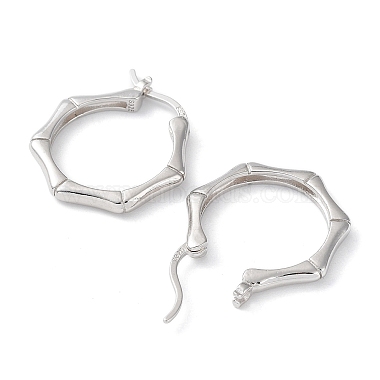 Rhodium Plated 925 Sterling Silver Hoop Earrings(EJEW-K258-08P)-2