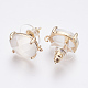 Faceted Glass Stud Earring Findings(GLAA-F084-A07)-2
