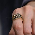 Alloy Open Cuff for Men, Tiger, Antique Golden, Inner Diameter: 15~20mm(FS-WGDD3EC-01)