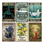 6Pcs 6 Style  Vintage Metal Tin Sign, Iron Wall Decor for Bars, Restaurants, Cafes Pubs, Rectangle, Mixed Shapes, 300x200x0.5mm, 1pc/style(AJEW-GL0001-83B)