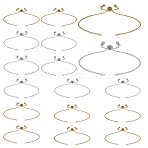 16Pcs 2 Colors Adjustable 304 Stainless Steel Cable Chains Bracelets Making, with Brass Bead, Golden & Stainless Steel Color, 9-3/8 inch(23.8cm), 8pcs/color(AJEW-ME0001-03)