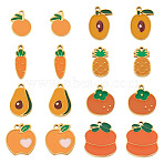 16Pcs 8 Styles 304 Stainless Steel Enamel Pendants, Ion Plating(IP), Golden, Mixed Shapes, 11.8~16.5x5~12.3x0.9~7.4mm, Hole: 1~1.5mm, 2pcs/style(STAS-TA0001-44)