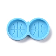Sports Silicone Molds, Resin Casting Molds, for Ear Stud Craft Making, Basketball Pattern, 20x37x5mm, Inner Diameter: 16.5mm(DIY-L067-L02A)