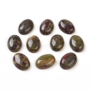 Natural Dragon Blood Stone Cabochons, Oval, 18x13x7~7.5mm(G-G769-04E)