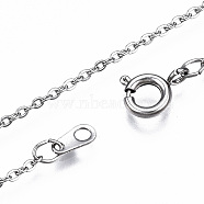 304 Stainless Steel Cable Chain Necklaces, with Spring Ring Clasps, Stainless Steel Color, 18.11 inch(46cm)(MAK-S072-17)