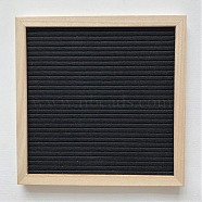 Felt Letter Boards, Changeable Wood Message Boards, Square, Black, 250x250mm(DJEW-PW0020-01C)