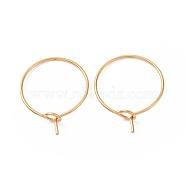 Ion Plating(IP) 316L Surgical Stainless Steel Hoop Earring Findings, Wine Glass Charms Findings, Golden, 30x0.7mm, 21 Gauge(STAS-D164-05G)