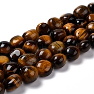 Natural Tiger Eye Beads Strands, Tumbled Stone, Nuggets, Grade A, 8.5~12.5x7.5~9.5x5.5~7mm, Hole: 1mm, about 38~40pcs/strand, 15.55~15.75 inch(39.5~40cm)(G-F706-08C)