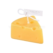 Paraffin Candles, Cheese Shaped Smokeless Candles, Decorations for Wedding, Party, and Christmas, Yellow, 68x60x32mm(DIY-D027-07)