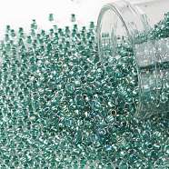 TOHO Round Seed Beads, Japanese Seed Beads, (264) Inside Color AB Crystal/Light Sea Green Lined, 11/0, 2.2mm, Hole: 0.8mm, about 50000pcs/pound(SEED-TR11-0264)