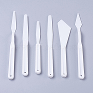 6Pcs Plastic Carving Knifes, White, 16.2x3.2x0.95cm, 17.1x1.4x0.85cm, 19x1.3x0.85cm, 17.6x1.35x0.95cm, 14.8x1.3x0.9cm, 18.6x1.8x0.9cm, 6pcs/set(TOOL-E005-17)