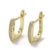 Brass Micro Pave Cubic Zirconia Arch Hoop Earring, Long-Lasting Plated, Golden, 14x3mm(EJEW-C082-02B-G)