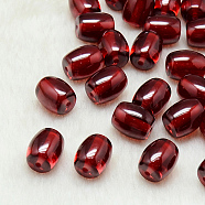 Resin Beads, Barrel, Imitation Jade, Dark Red, 14x12mm, Hole: 2mm(RESI-T005-12x14-A03)