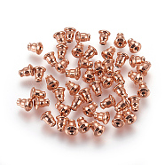 304 Stainless Steel Ear Nuts, Earring Backs, Rose Gold, 5x5x6mm, Hole: 0.5mm(STAS-P227-03RG)