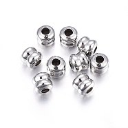 304 Stainless Steel Beads, Column, Stainless Steel Color, 5x5mm, Hole: 2mm(X-STAS-F174-33P)