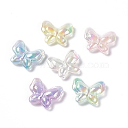 Opaque Acrylic Beads, with Glitter Powder, AB Color, Butterfly, Mixed Color, 27x32x8.5mm, Hole: 2mm(OACR-C009-02)