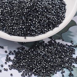 MIYUKI Delica Beads Small, Cylinder, Japanese Seed Beads, 15/0, (DBS0001) Gunmetal, 1.1x1.3mm, Hole: 0.7mm, about 175000pcs/bag, 50g/bag(SEED-X0054-DBS0001)