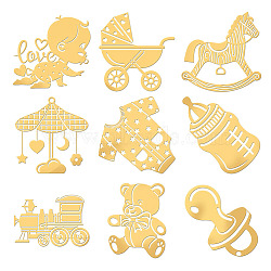 Nickel Decoration Stickers, Metal Resin Filler, Epoxy Resin & UV Resin Craft Filling Material, Baby Element, Mixed Shapes, 40x40mm, 9 style, 1pc/style, 9pcs/set(DIY-WH0450-040)