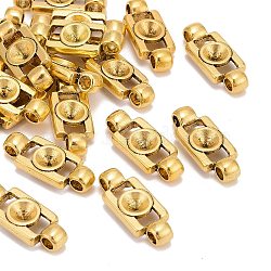Tibetan Style Clasps, Lead Free and Cadmium Free, Antique Golden, 24mm long, 10mm wide, 4mm thick, hole: 3mm(X-GLF11577Y)