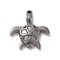 Non-Tarnish 304 Stainless Steel Pendants, Sea Turtle, Stainless Steel Color, 26x24x3.5mm, Hole: 2.5mm(STAS-E169-09P)