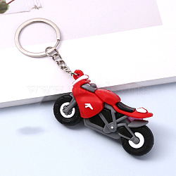 Motorcycle PVC Bag Keychain, Backpack Hanging Decoration, Red, 61x33mm(PW-WGC870C-01)