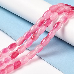 Natural Dyed White Jade Beads Strands, Oval, Hot Pink, 11.5~12x7.5~8mm, Hole: 0.8mm, about 29~32pcs/strand, 12.99''~15.16''(33~38.5cm)(X-G-M402-A01-05)