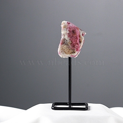 Natural Tourmaline Lamp with Metal Holder Ornament, Figurine Home Decoration, Reiki Energy Stone for Healing, 110mm(PW-WG598C7-11)