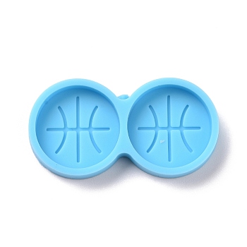 Sports Silicone Molds, Resin Casting Molds, for Ear Stud Craft Making, Basketball Pattern, 20x37x5mm, Inner Diameter: 16.5mm