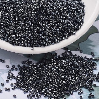 MIYUKI Delica Beads Small, Cylinder, Japanese Seed Beads, 15/0, (DBS0001) Gunmetal, 1.1x1.3mm, Hole: 0.7mm, about 175000pcs/bag, 50g/bag
