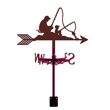 Iron Wind Direction Indicator, Weathervane for Outdoor Garden Wind Measuring Tool, Human, 265x358mm