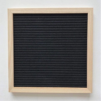 Felt Letter Boards, Changeable Wood Message Boards, Square, Black, 250x250mm