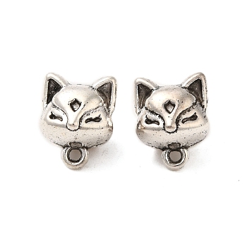 Tibetan Style Alloy Tube Bails, Fox, Antique Silver, 13x10x9.5mm, Hole: 1.3mm, Inner Diameter: 4mm