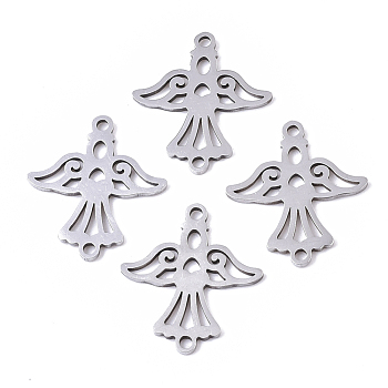 201 Stainless Steel Links connectors, Laser Cut, Eagle, Stainless Steel Color, 19x17x1mm, Hole: 1.4mm