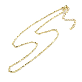 Rack Plating Brass Oval Link Chain Necklaces for Women, Long-Lasting Plated, Lead Free & Cadmium Free, Real 18K Gold Plated, 15.28 inch(38.8cm)