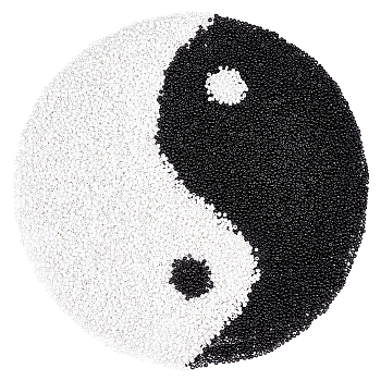 Elite 200G 2 Colors 12/0 Glass Round Seed Beads, Opaque Colours, Small Craft Beads for DIY Jewelry Making, White and Black, 2mm, Hole: 1mm, 100g/color