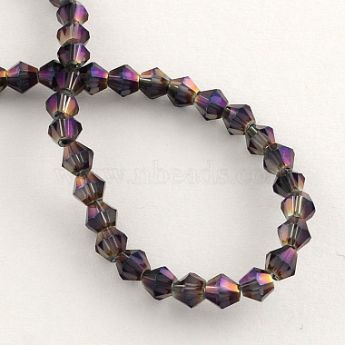 Chapelets de perles en verre galvanoplastique(X-EGLA-R094-4mm-10)-2