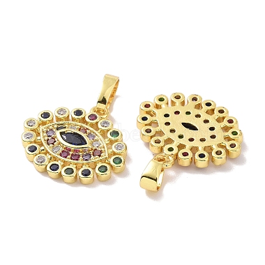 Real 18K Gold Plated Brass Micro Pave Cubic Zirconia Pendants(KK-L209-038G-01)-2