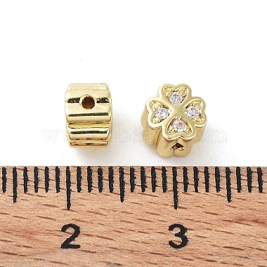 Brass Micro Pave Cubic Zirconia Beads(KK-C040-03G)-3